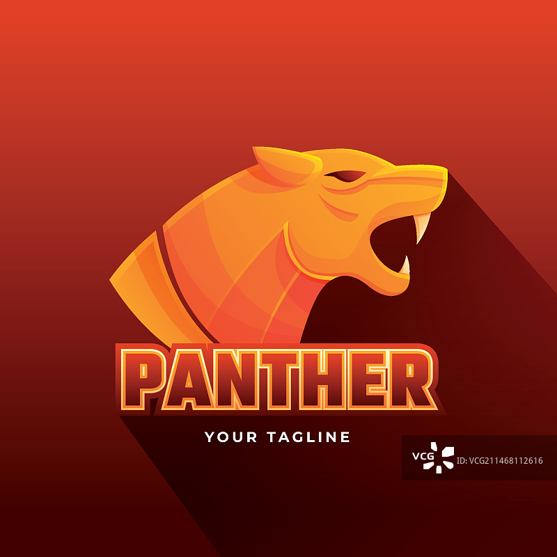 渐变色美洲豹logo模板图片素材