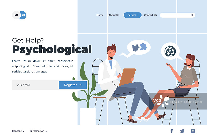 心理帮助引导页图片素材