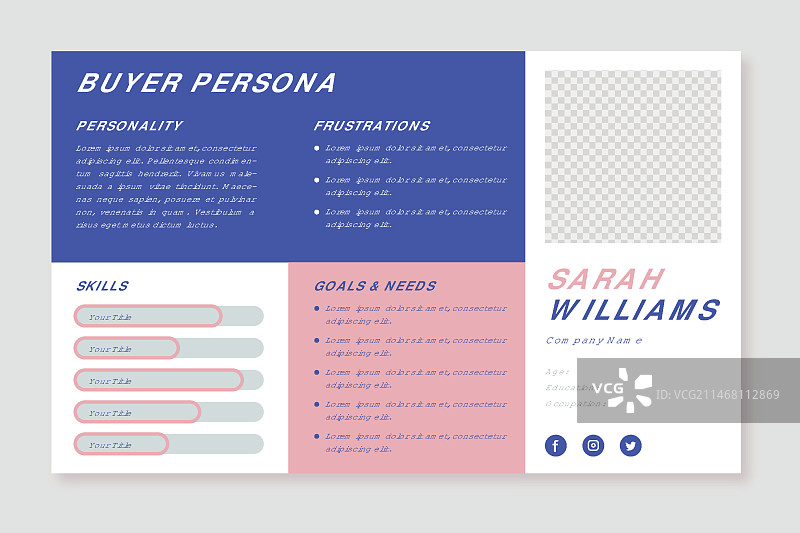 带照片的买家角色信息图图片素材