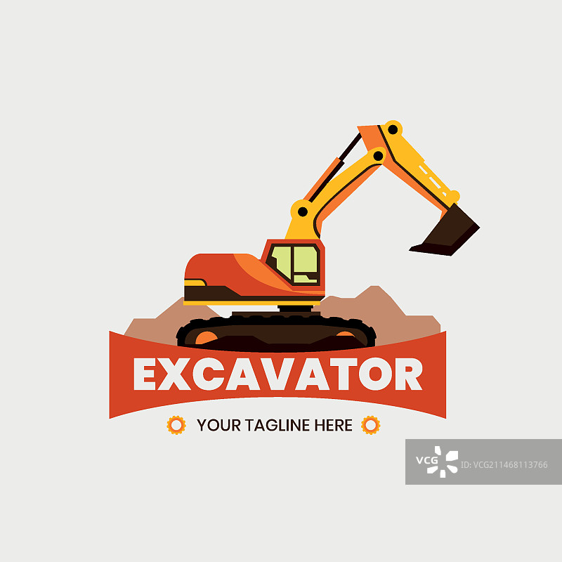 挖掘机建筑标志概念图片素材