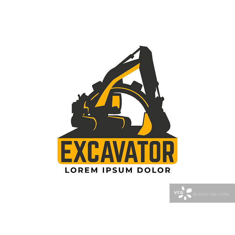 挖掘机建筑标志概念图片素材