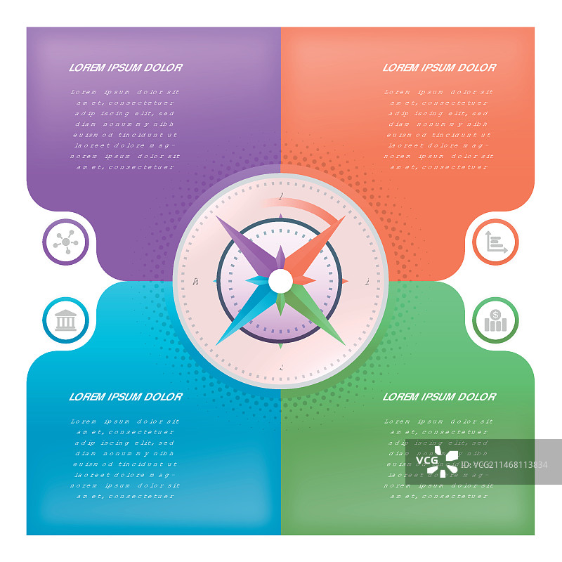 2.5D罗盘信息图图片素材