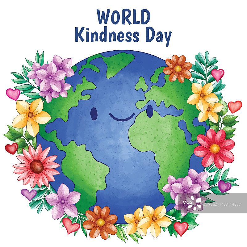 世界友善日水彩插画图片素材