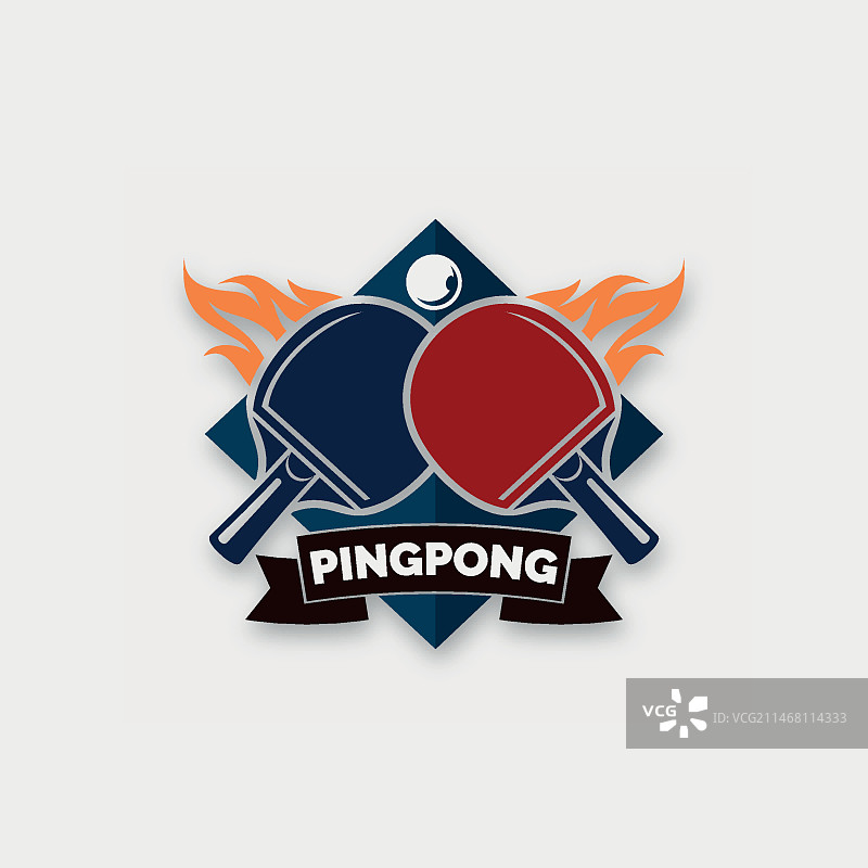 精致的乒乓球Logo概念设计图片素材