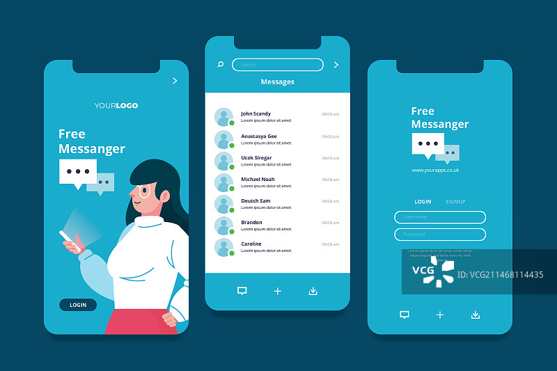 不同的APP界面概念图片素材