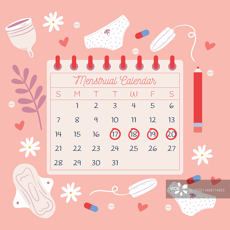 月经期日历概念图图片素材
