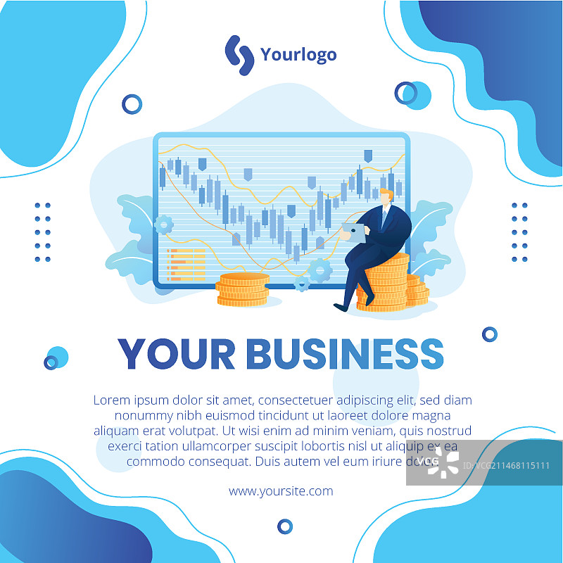 通用商务宣传单（方形）图片素材
