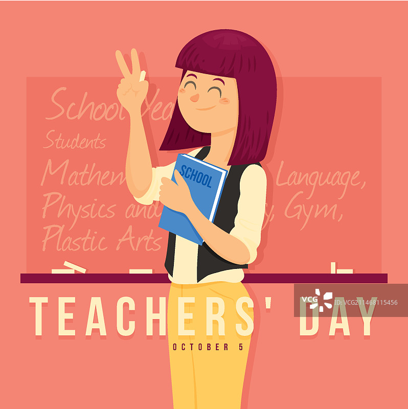 扁平风格教师节概念图片素材