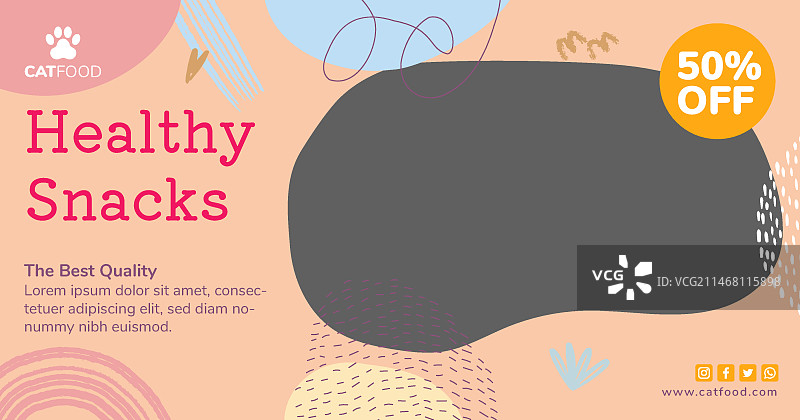 手绘健康零食Facebook帖子图片素材