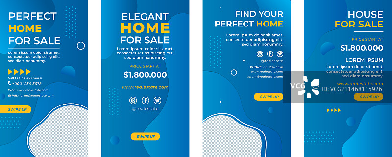 渐变房地产Instagram快拍图片素材