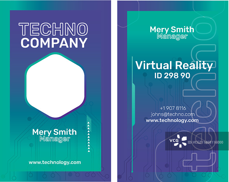 渐变半色调科技身份卡图片素材