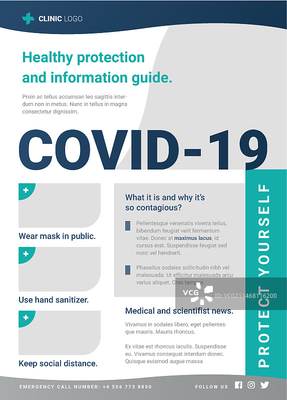 新型冠状病毒宣传海报模板图片素材