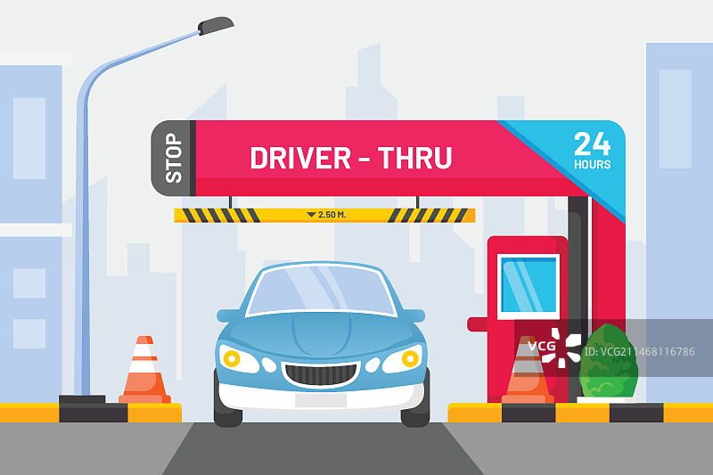 驾车穿过指示牌图片素材