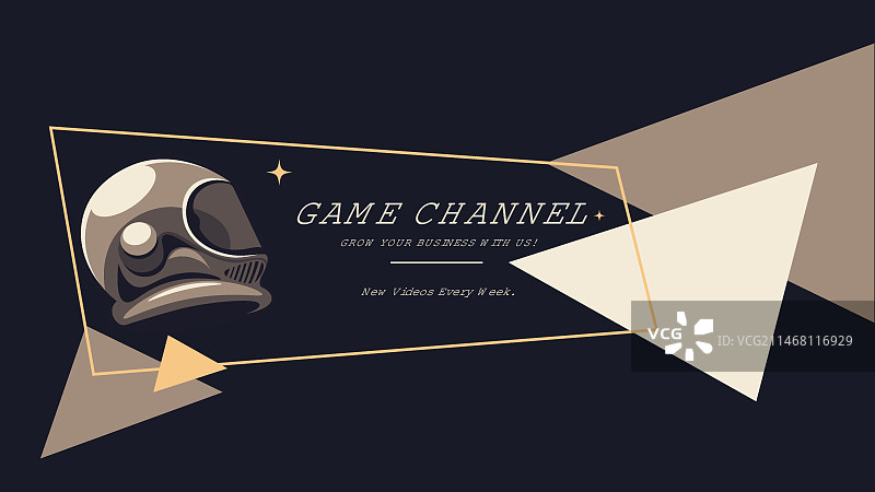 抽象扁平风格YouTube banner模板图片素材