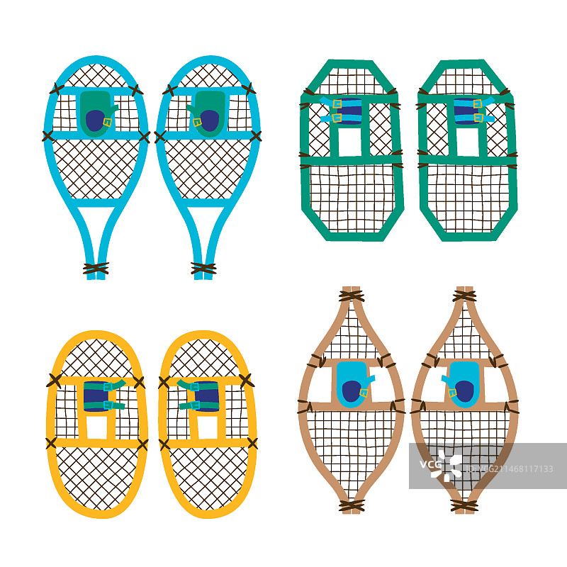 手绘风格雪鞋合集图片素材
