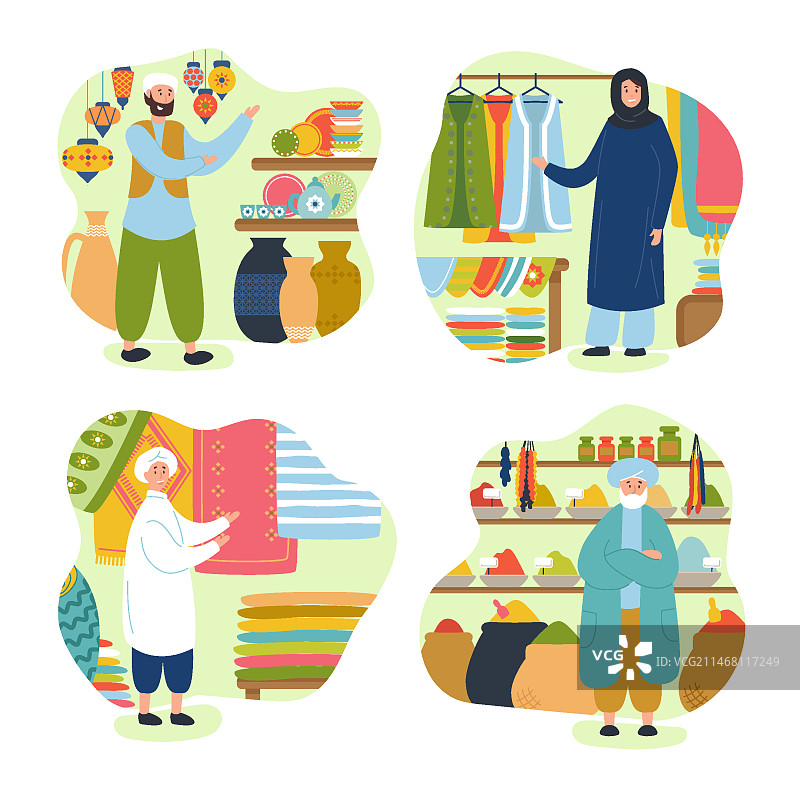 阿拉伯集市插画合集图片素材