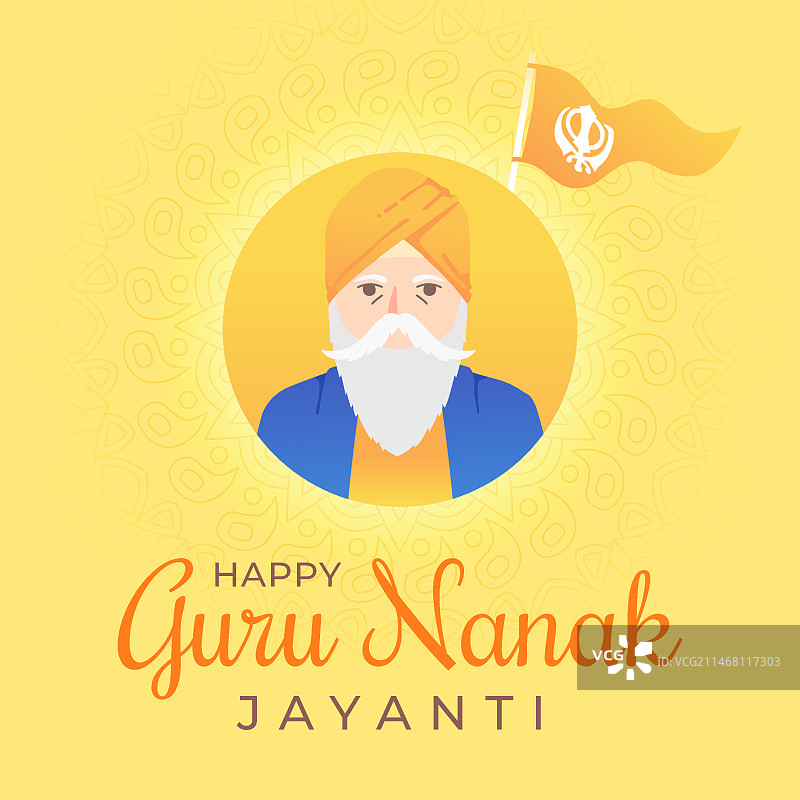 扁平风格Guru Nanak Jayanti图片素材