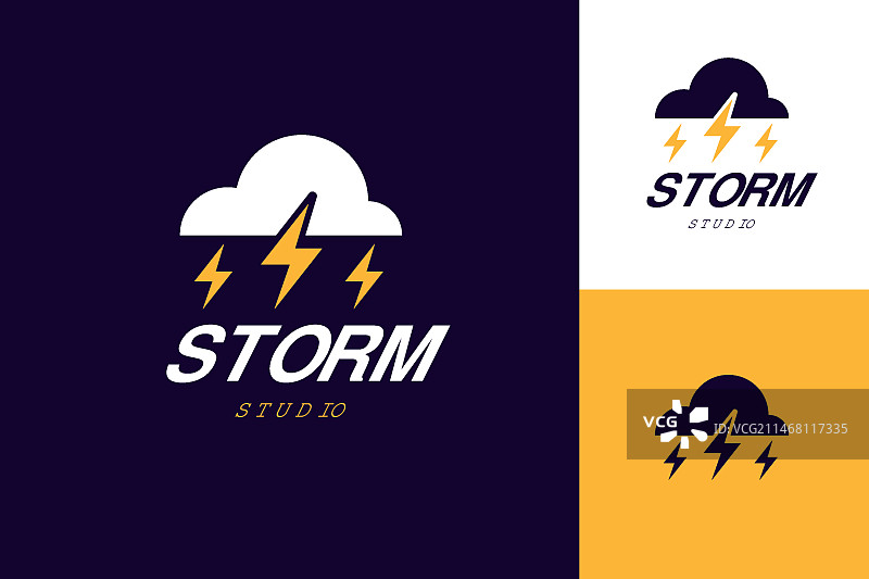 扁平风格风暴Logo模板图片素材