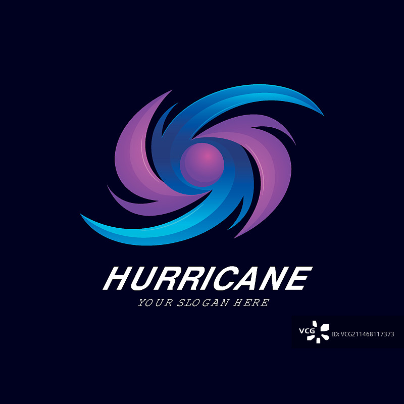 渐变色飓风Logo模板图片素材