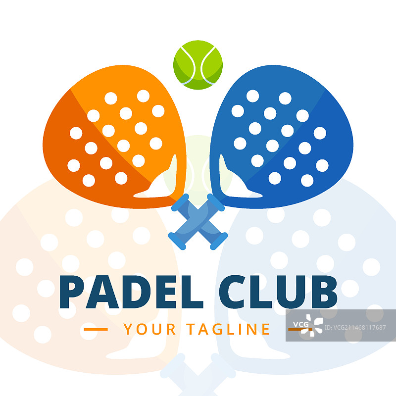 扁平风格板式网球Logo模板图片素材