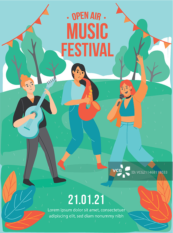 露天音乐节海报模板图片素材