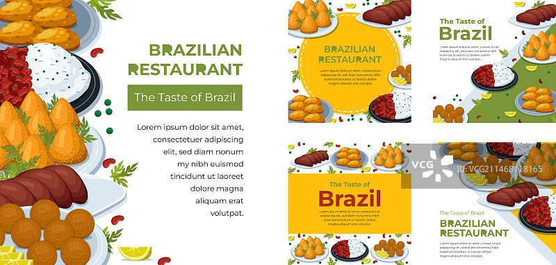 手绘巴西餐厅Instagram帖子图片素材