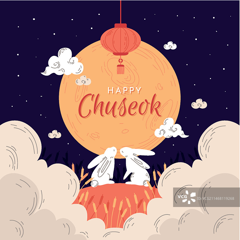 手绘中秋节概念图片素材