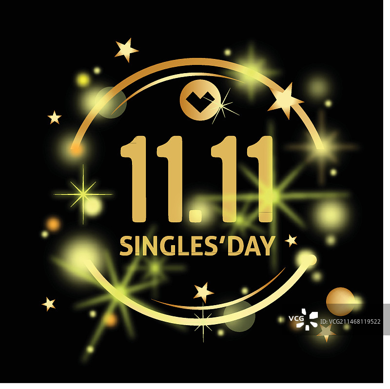 金色单身节概念图片素材