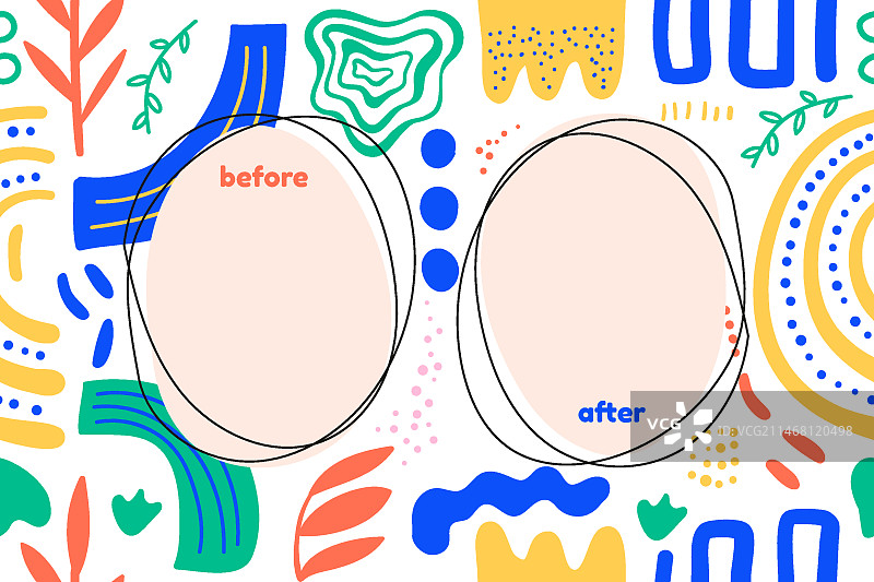 手绘前后壁纸模板图片素材