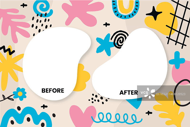 手绘前后壁纸模板图片素材