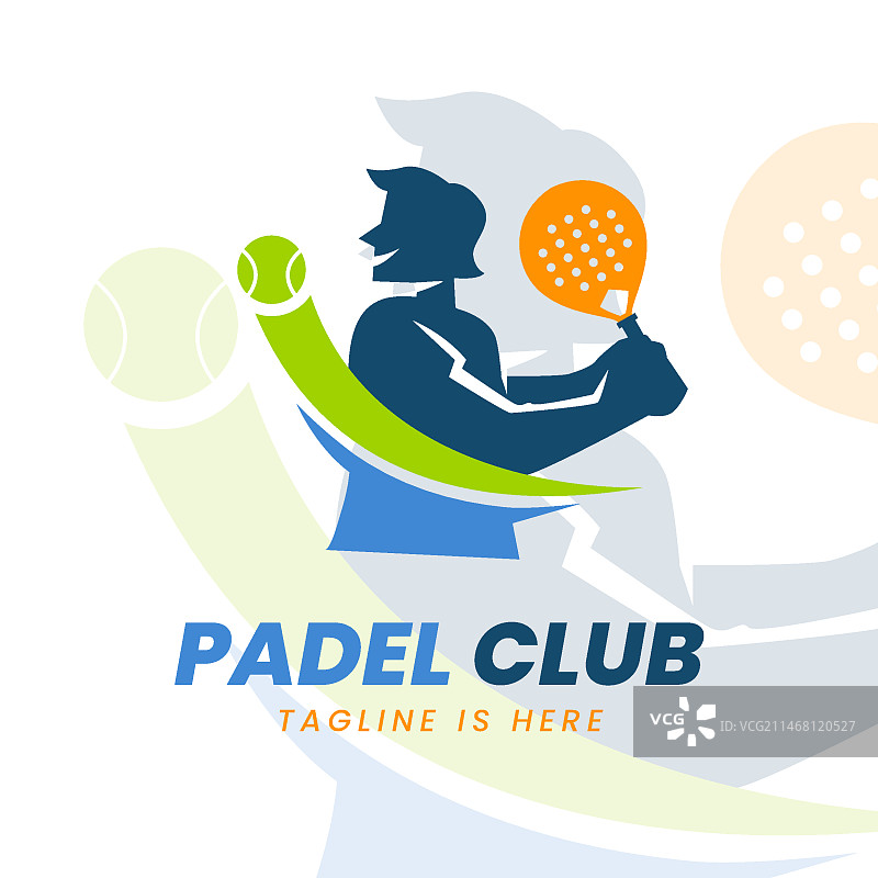扁平风格板式网球Logo模板图片素材