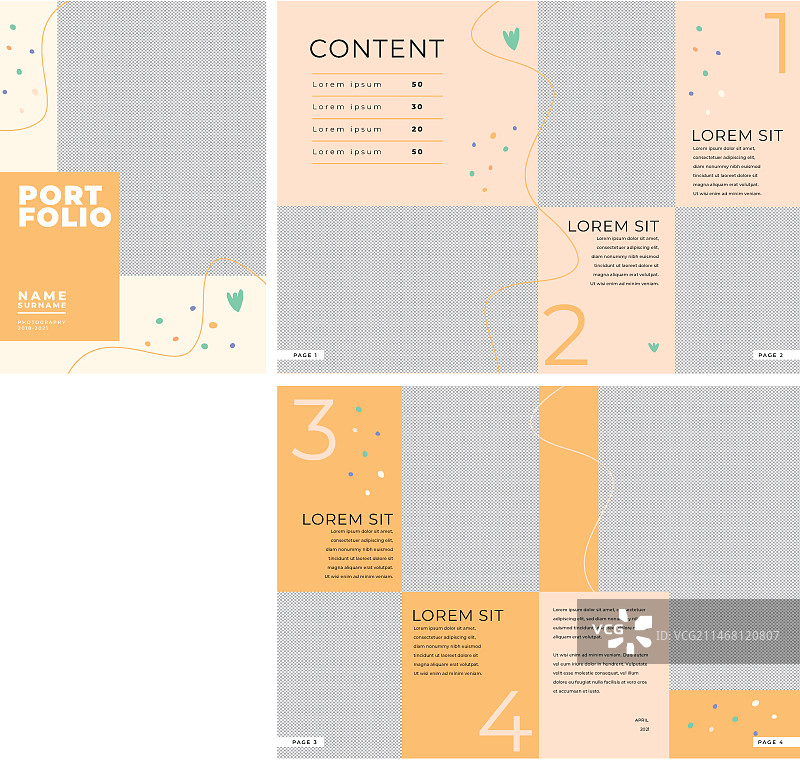 手绘作品集模板图片素材