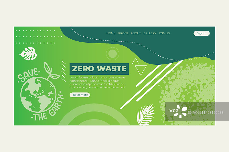 零浪费着陆页图片素材