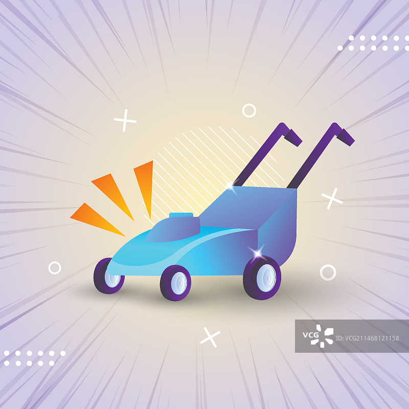 渐变草坪修剪插画图片素材