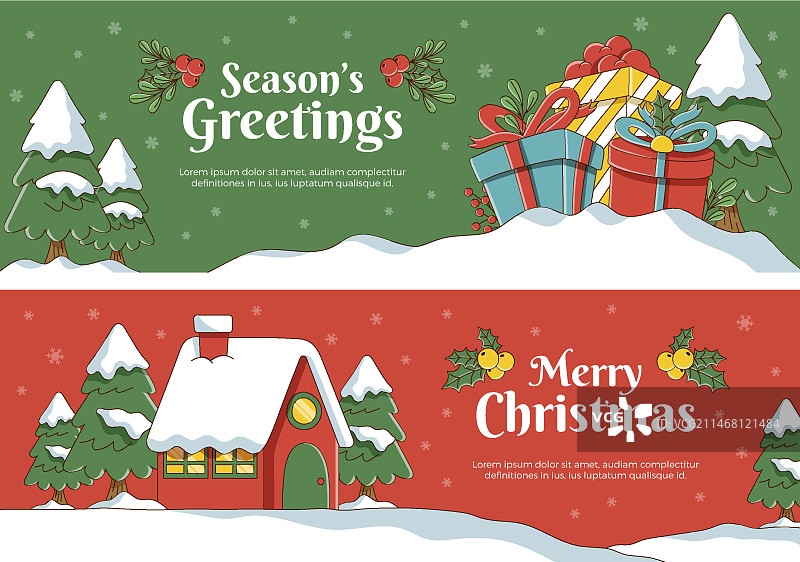 圣诞季横幅模板图片素材