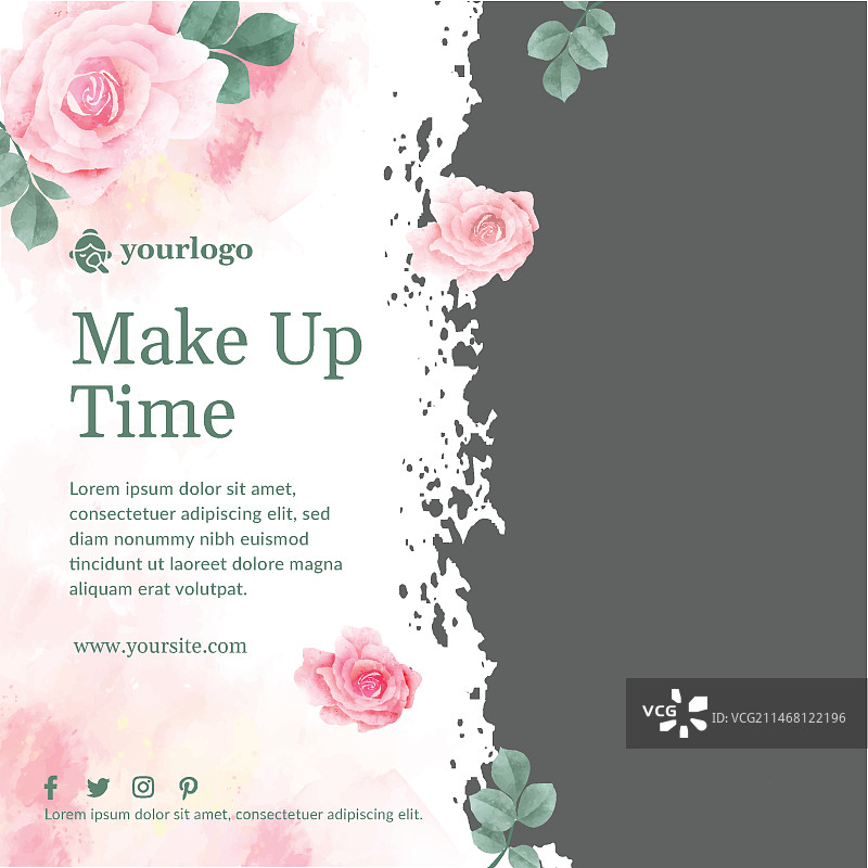 化妆品宣传单模板图片素材