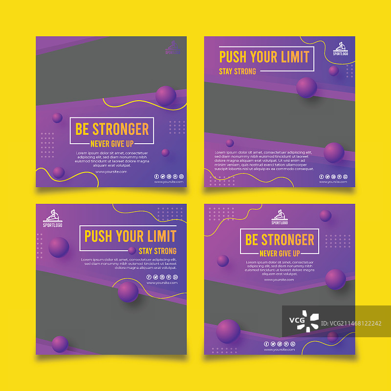 居家运动Instagram帖子图片素材