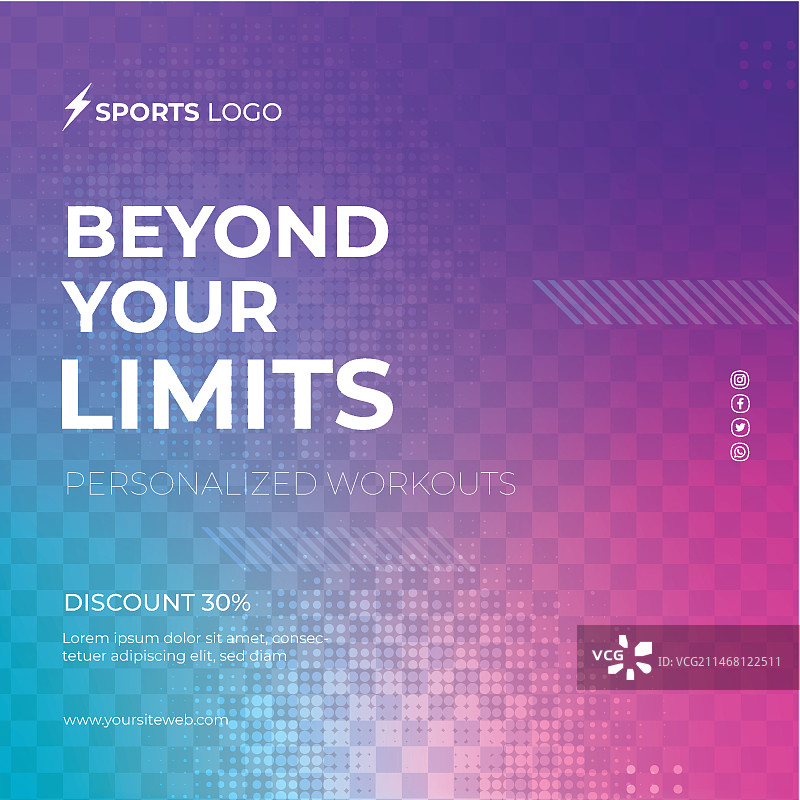 渐变运动宣传单方形图片素材