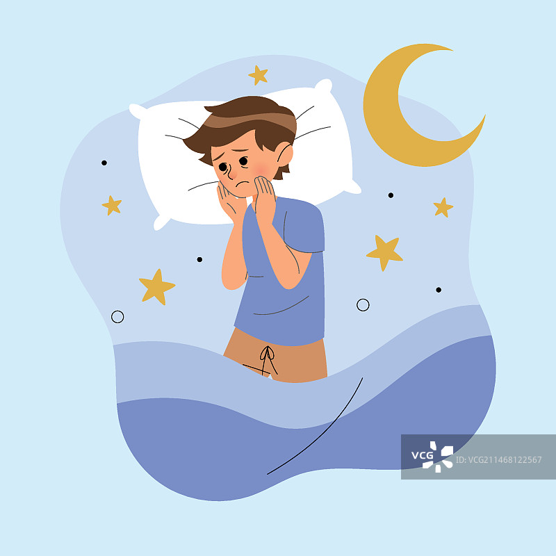 失眠概念插图图片素材