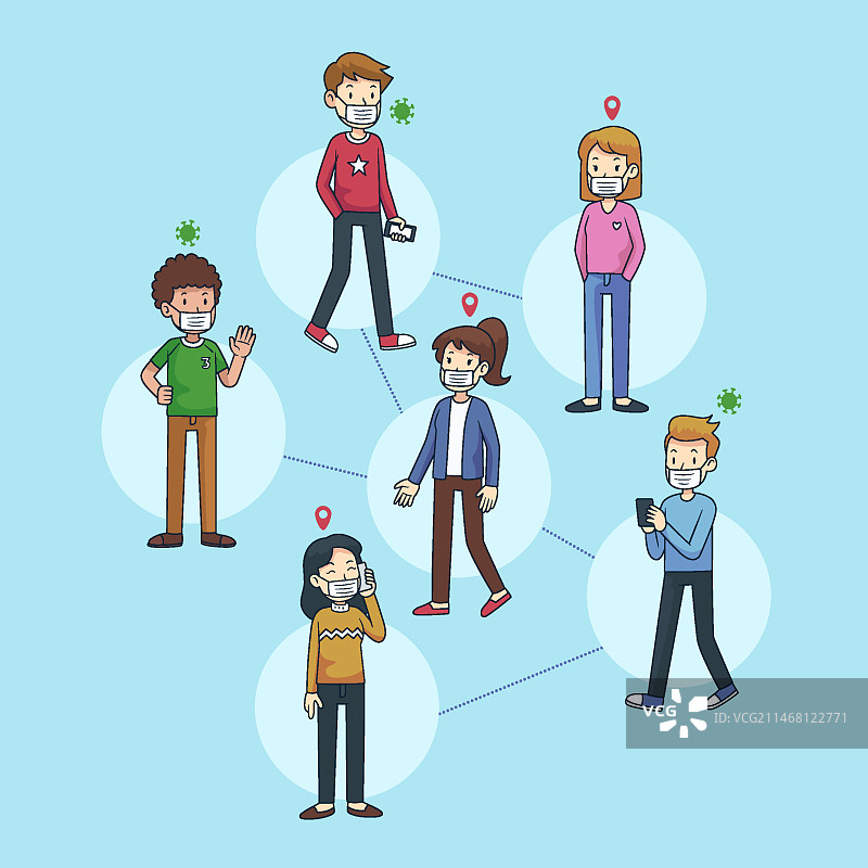新冠病毒接触者追踪概念图片素材