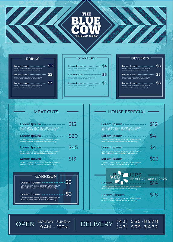 数字餐厅菜单竖版设计图片素材