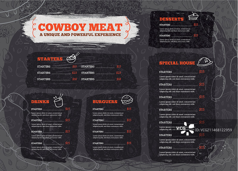 数字餐厅菜单横版设计图片素材