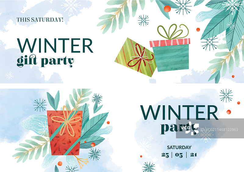 冬季派对横版banner模板图片素材