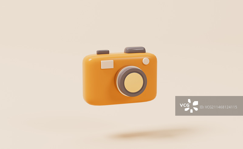 卡通相机与旅行主题3D插画图片素材