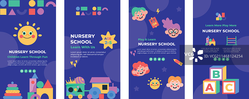 扁平风幼儿园Instagram快拍合集图片素材