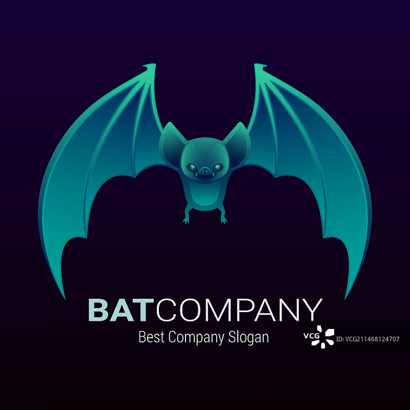 渐变蝙蝠标志模板图片素材