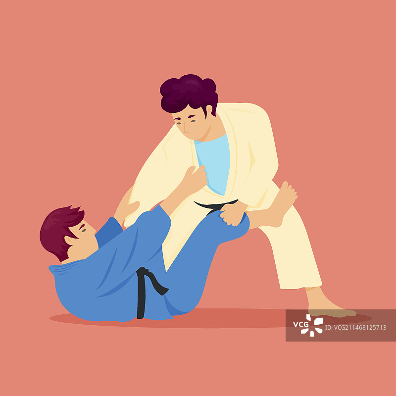 柔术空手道运动员格斗图片素材