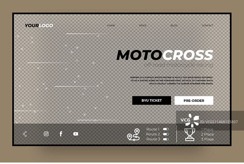 摩托车越野俱乐部着陆页模板图片素材