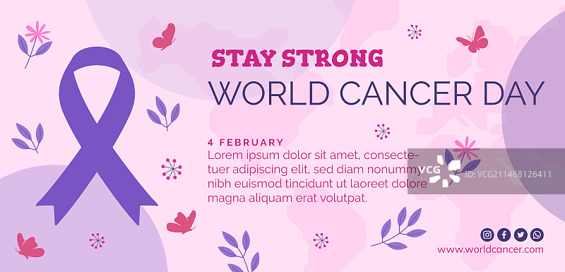 扁平风世界癌症日横幅图片素材