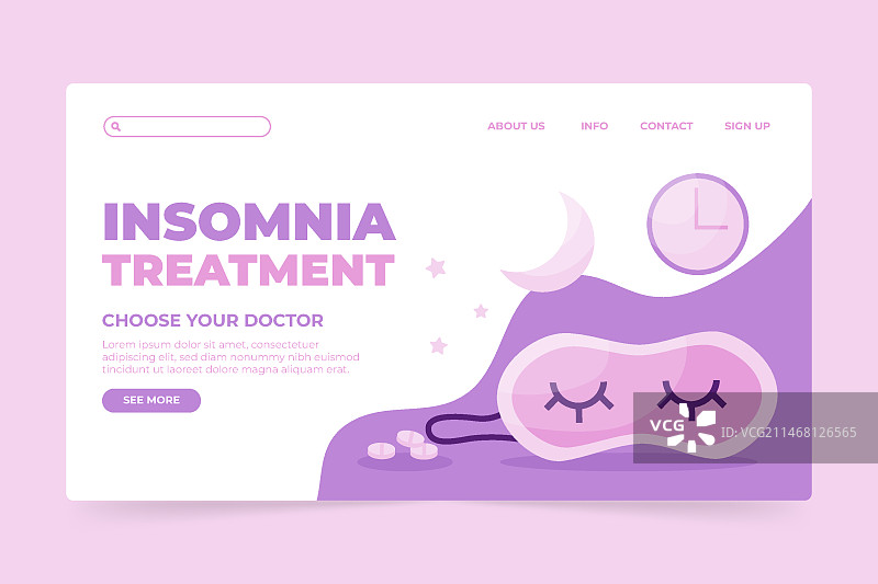 失眠着陆页概念图片素材